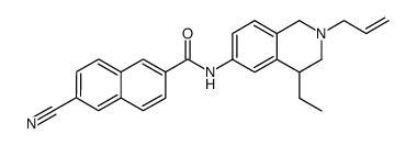 6-[N-(4-ethyl-1,2,3,4-tetrahydro-2-(2-propenyl)-6-isoquinolinyl)carbamyl]-2-naphthalenecarbonitrile Structure