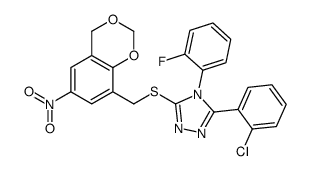 3-(2-chlorophenyl)-4-(2-fluorophenyl)-5-[(6-nitro-4H-1,3-benzodioxin-8-yl)methylsulfanyl]-1,2,4-triazole结构式