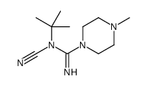 N-tert-butyl-N-cyano-4-methylpiperazine-1-carboximidamide结构式