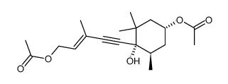 2-E-5-((1'S,4'R,6'R)-4'-acetoxy-1'-hydroxy-2',2',6'-trimethylcyclohexyl)-3-methyl-2-penten-4-yn-1-ol 1-acetate Structure