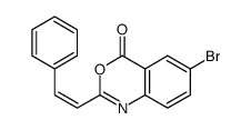 6-bromo-2-(2-phenylethenyl)-3,1-benzoxazin-4-one结构式