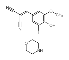 Propanedinitrile, [ (4-hydroxy-3-iodo-5-methoxyphenyl)methylene]-, compd. with morpholine (1:1)结构式