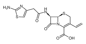 (6R-trans)-7-[[(2-Amino-4-thiazolyl)acetyl]amino]-3-ethenyl-8-oxo-5-thia-1-azabicyclo[4.2.0]oct-2-ene-2-carboxylic Acid structure
