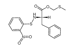 (S)-2-(2-Nitro-phenylsulfanylamino)-3-phenyl-propionic acid methylsulfanylmethyl ester Structure