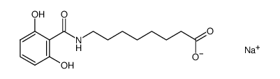monosodium salt of 8-(2,6-dihydroxybenzoylamino)octanoic acid结构式