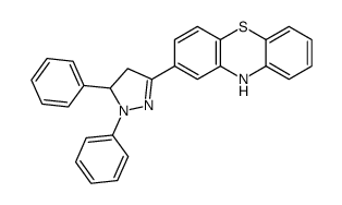 2-(2,3-diphenyl-3,4-dihydropyrazol-5-yl)-10H-phenothiazine结构式