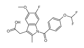 {1-[4-(difluoromethoxy)benzoyl]-6-fluoro-5-methoxy-2-methyl-1H-indol-3-yl}acetic acid结构式