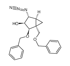 (1S,2R,3S,4R,5S)-4-azido-2-(phenylmethoxy)-1-[(phenylmethoxy)methyl]bicyclo[3.1.0]hexan-3-ol结构式