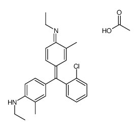 4-[(2-chlorophenyl)[4-(ethylimino)-3-methyl-2,5-cyclohexadien-1-ylidene]methyl]-N-ethyl-o-toluidine monoacetate结构式
