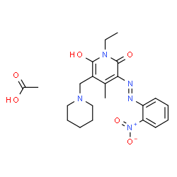 1-ethyl-6-hydroxy-4-methyl-3-[(o-nitrophenyl)azo]-5-(piperidinomethyl)pyridin-2(1H)-one monoacetate picture