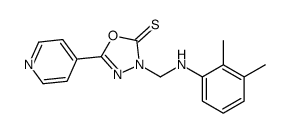 1,3,4-Oxadiazole-2(3H)-thione, 3-(((2,3-dimethylphenyl)amino)methyl)-5-(4-pyridinyl)- Structure