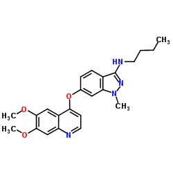 N-Butyl-6-[(6,7-dimethoxy-4-quinolinyl)oxy]-1-methyl-1H-indazol-3-amine结构式