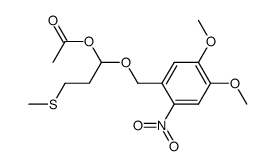 acetic acid 1-(4,5-dimethoxy-2-nitrobenzyloxy)-3-methylsulfanylpropyl ester Structure