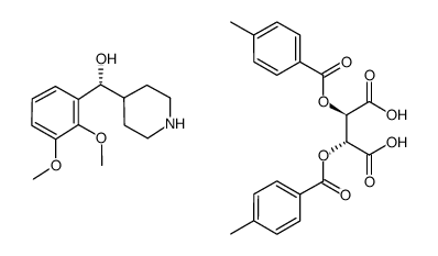 (R)-α-(2,3-dimethoxyphenyl)-4-piperidinemethanol, (2R,3R)-(-)-di-(p-toluoyl)tartaric acid salt Structure