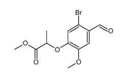 Propanoic acid, 2-(5-bromo-4-formyl-2-methoxyphenoxy)-, methyl ester结构式