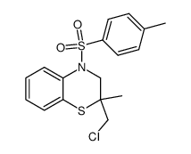 2-chlormethyl-2-methyl-4-tosyl-2,3-dihydro-1,4-benzothiazine结构式