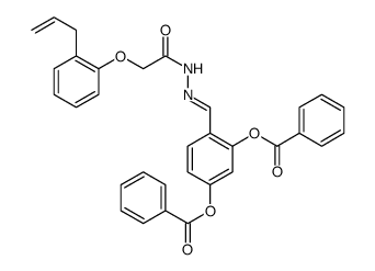 Acetic acid, 2-[2-(2-propen-1-yl)phenoxy]-, 2-[[2,4-bis(benzoyloxy)phenyl]methylene]hydrazide Structure