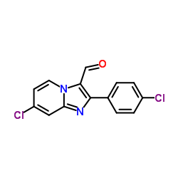 7-Chloro-2-(4-chlorophenyl)imidazo[1,2-a]pyridine-3-carbaldehyde结构式