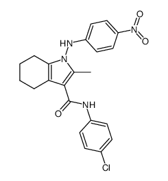 3-(4-chloro-phenyl)-carbamoyl-2-methyl-1-(4-nitro-anilino)-4,5,6,7-tetrahydro-indole结构式