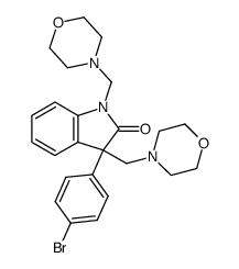 3-(4-Bromo-phenyl)-1,3-bis-morpholin-4-ylmethyl-1,3-dihydro-indol-2-one Structure