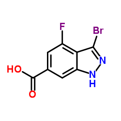 3-BROMO-4-FLUORO-6-INDAZOLECARBOXYLIC ACID结构式