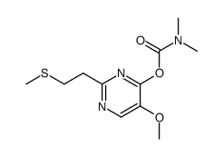 N,N-dimethyl O-(2-(2-methylthio-ethyl)-5-methoxy-pyrimidin-4-yl)carbamate结构式