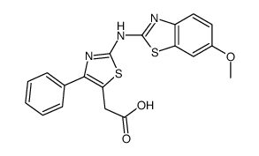 2-[2-[(6-methoxy-1,3-benzothiazol-2-yl)amino]-4-phenyl-1,3-thiazol-5-yl]acetic acid结构式
