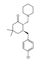 (2S,3R)-3-(4-Chloro-benzyl)-5,5-dimethyl-2-piperidin-1-ylmethyl-cyclohexanone结构式