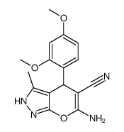 6-amino-3-methyl-4-(2,4-dimethoxyphenyl)-2,4-dihydropyrano-[2,3-c]pyrazole-5-carbonitrile Structure