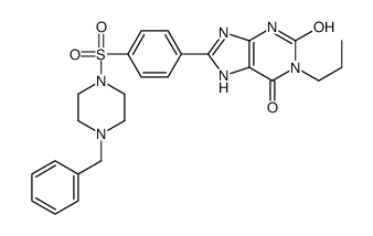 8-{4-[(4-Benzyl-1-piperazinyl)sulfonyl]phenyl}-1-propyl-3,7-dihyd ro-1H-purine-2,6-dione Structure