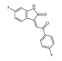 6-fluoro-3-(2'-fluorobenzoyl)methyleneindol-2-one结构式