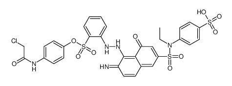 1-[(p-chloroacetamido)phenyl] 2-[[2-amino-6-[[ethyl(4-sulphophenyl)amino]sulphonyl]-8-hydroxy-1-naphthyl]azo]benzenesulphonate结构式