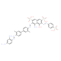 4-amino-3-[[4'-[(2,4-diaminophenyl)azo]-3,3'-dimethyl[1,1'-biphenyl]-4-yl]azo]-5-hydroxy-6-[(4-sulphophenyl)azo]naphthalene-2,7-disulphonic acid结构式