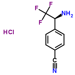 (S)-4-(1-Amino-2,2,2-trifluoroethyl)benzonitrile hydrochloride Structure