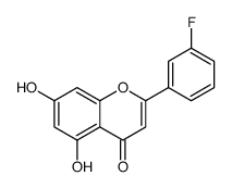 2-(3-fluorophenyl)-5,7-dihydroxychromen-4-one结构式