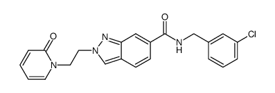 N-(3-Chlorobenzyl)-2-[2-(2-oxopyridin-1(2H)-yl)ethyl]-2H-indazole-6-carboxamide结构式