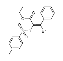 (Z)-ethyl-3-bromo-3-phenyl-2-tosyloxyacrylate结构式