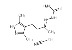 2-BUTANONE, 4-(3,5-DIMETHYL-4-PYRAZOLYL)-, 3-THIOSEMICARBAZONE, THIOCYANATE Structure