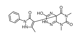 6,8-dimethyl-4a-(5-methyl-3-oxo-2-phenyl-1H-pyrazol-4-yl)-2,4-dihydropyrimido[5,4-e][1,2,4]triazine-3,5,7-trione结构式