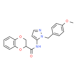 N-[1-(4-Methoxybenzyl)-1H-pyrazol-5-yl]-2,3-dihydro-1,4-benzodioxine-2-carboxamide结构式