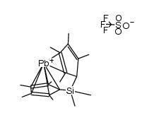 {(dimethyl(2,3,4,5-tetramethyl-η2-2,4-cyclopentadien-1-yl)silyl)tetramethyl-η5-cyclopentadienyl}lead trifluoromethanesulfonate Structure