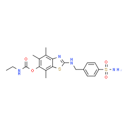 Carbamic acid,ethyl-,2-[[[4-(aminosulfonyl)phenyl]methyl]amino]-4,5,7-trimethyl-6-benzothiazolyl ester (9CI)结构式