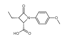cis-1-p-anisyl-3-ethyl-4-carboxy-2-azetidinone结构式