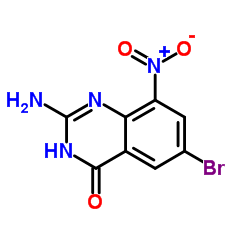 2-Amino-6-bromo-8-nitro-4(3H)-quinazolinone结构式