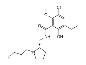 (S)-(-)-5-chloro-3-ethyl-N-<1-(3'-fluoropropyl)-2-pyrrolidinylmethyl>-6-methoxysalicylamide Structure