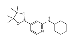 N-cyclohexyl-4-(4,4,5,5-tetramethyl-1,3,2-dioxaborolan-2-yl)pyridin-2-amine结构式