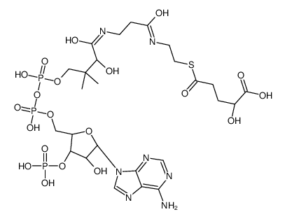 5-[2-[3-[[(2R)-4-[[[(2R,3S,4R,5R)-5-(6-aminopurin-9-yl)-4-hydroxy-3-phosphonooxyoxolan-2-yl]methoxy-hydroxyphosphoryl]oxy-hydroxyphosphoryl]oxy-2-hydroxy-3,3-dimethylbutanoyl]amino]propanoylamino]ethylsulfanyl]-2-hydroxy-5-oxopentanoic acid Structure