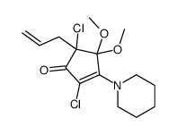 2,5-dichloro-4,4-dimethoxy-3-piperidin-1-yl-5-prop-2-enylcyclopent-2-en-1-one结构式