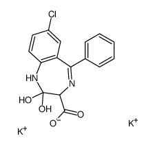 dipotassium,7-chloro-2,2-dihydroxy-5-phenyl-1,3-dihydro-1,4-benzodiazepine-3-carboxylate结构式