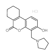 3-hydroxy-4-(pyrrolidin-1-ylmethyl)-7,8,9,10-tetrahydrobenzo[c]chromen-6-one,hydrochloride Structure